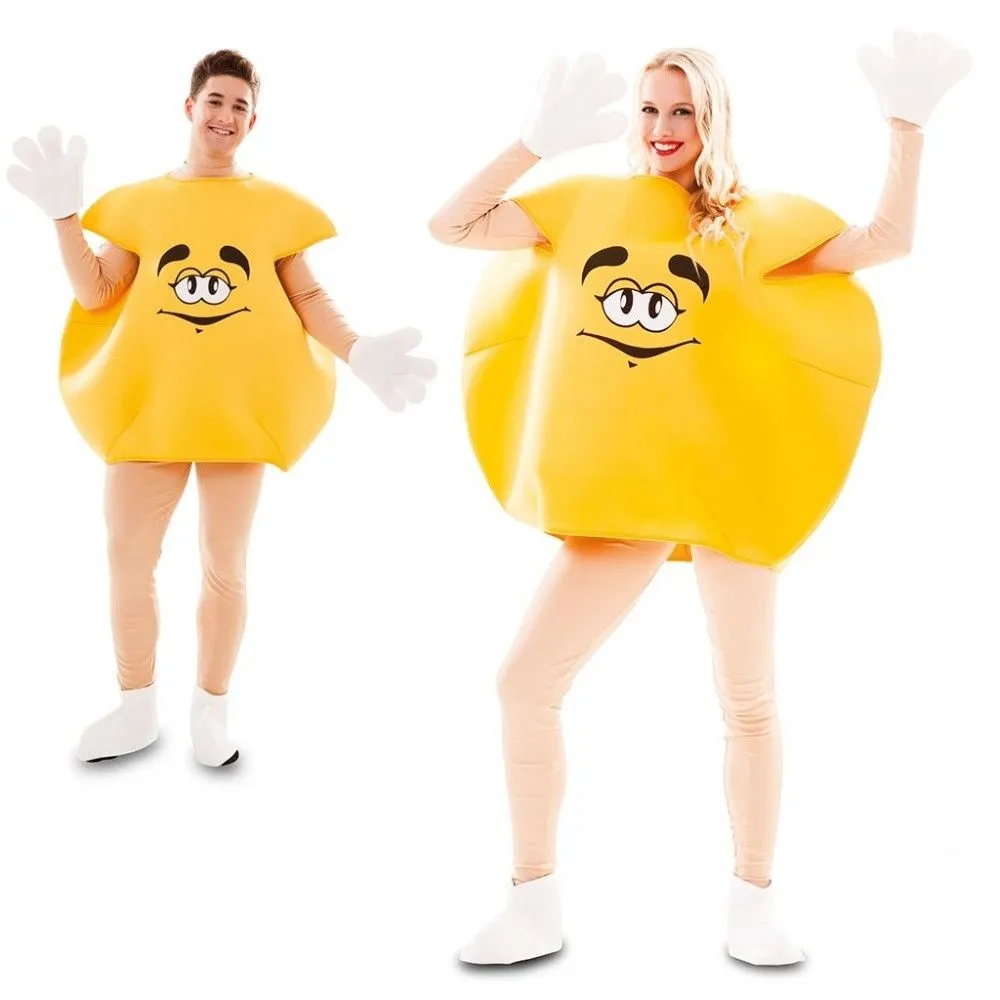 Thing M&M Pak Geel Volwassen Kostuum