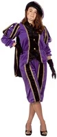 Overig Zwarte Piet Dameskostuum Paars Luxe (met Cape) - Image 5