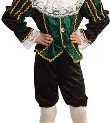 Overig Groen-Zwart Pietenpakje Kind Luxe