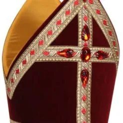 Overig Kokermijter Traditioneel Fluweel Wijnrood