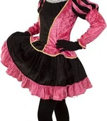 Overig Pieten Jurkje Dames Roze-Zwart Met Petticoat
