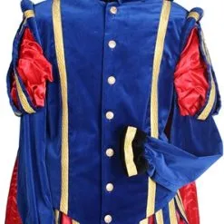 Overig Pietenkostuum Fluweel Madrid Met Cape Blauw-Rood