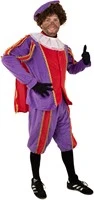 Overig Zwarte Piet Kostuum Paars/Rood Met Cape - Image 3
