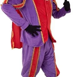 Overig Zwarte Piet Kostuum Paars/Rood Met Cape