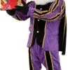 Overig Zwarte Piet Kostuum Zwart/Paars Met Cape
